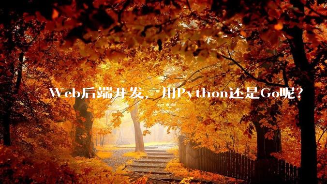 Web后端开发，用Python还是Go呢？